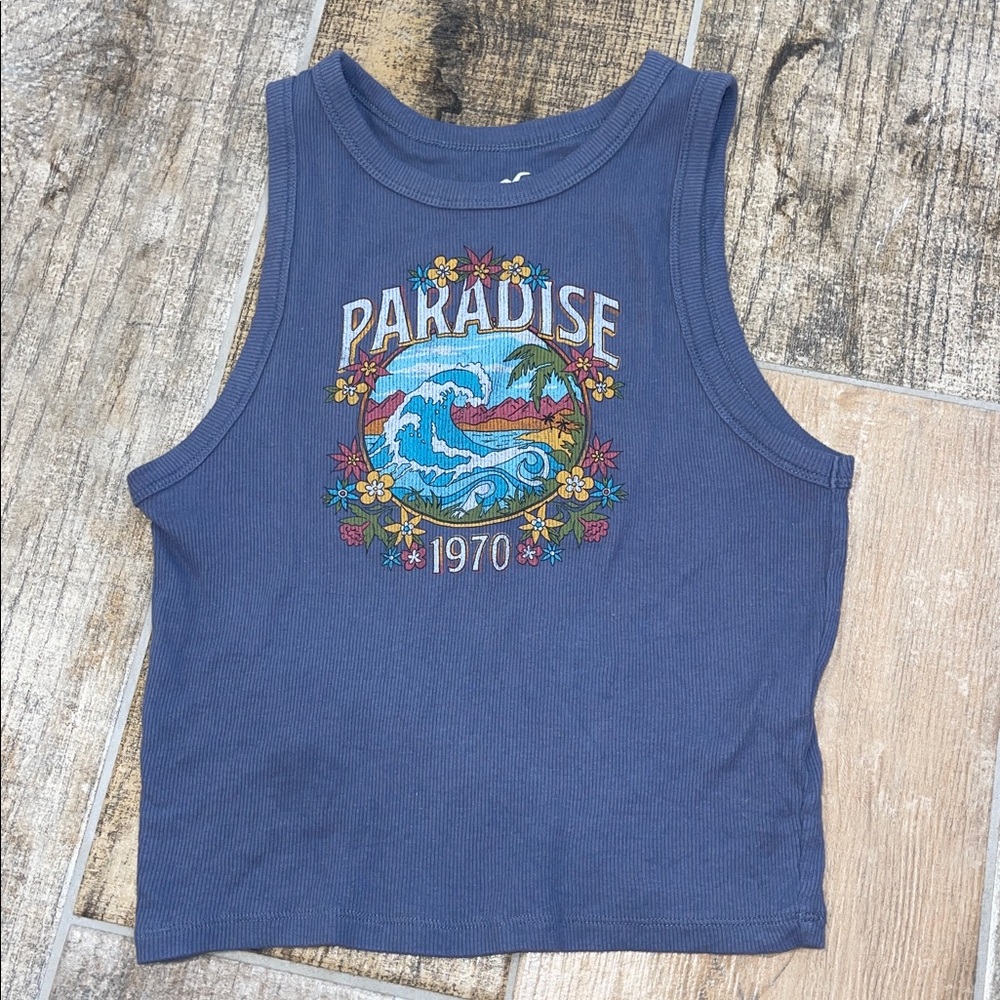 Hollister Womens High Neck Cropped Paradise Tank Top Size Medium M